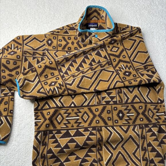 Patagonia Synchilla Snap-T Pullover Men's Size Small Montana Siete Bear Brown - Picture 11 of 16
